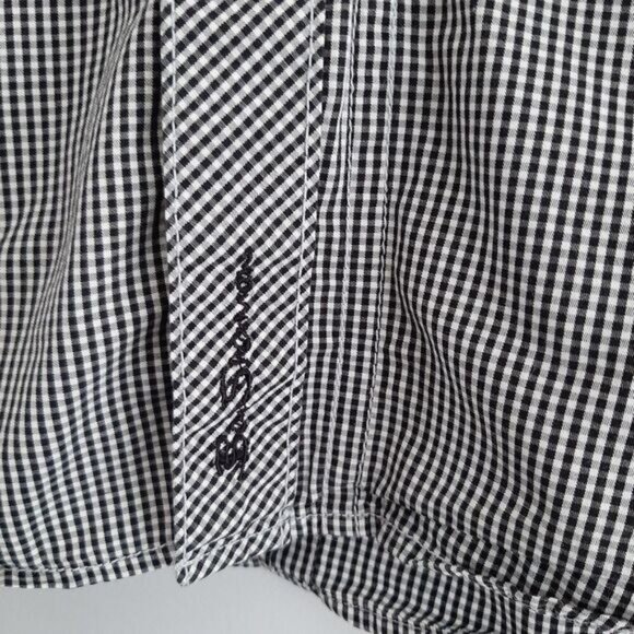 BEN SHERMAN 100% Cotton Pearl Snap Button Western Gingham Shirt B&W Men's Sz M - Picture 5 of 14
